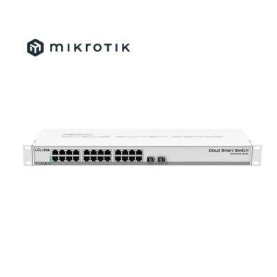 CLOUD SWITCH MIKROTIK CSS326-24G-2S+RM ADMINISTRABLE L2 DE 24 PUERTOS 10/100/1000 + 2 PUERTOS 10GIGABIT O SFP+ RACKEABLE