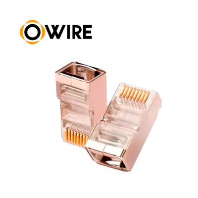 CONECTORES OWIRE PLUG RJ45 CAT6A BLINDADOS MODULAR FUNDA 100u.