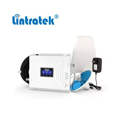 KIT AMPLIFICADOR CELULAR LINTRATEK KW20C-CPA 3 BANDAS 850/1900/2100MHz 3G/4G 65dB + ANT OUT. LPDA 10dBI 10m + ANT IND. DOMO 5dBi 3m