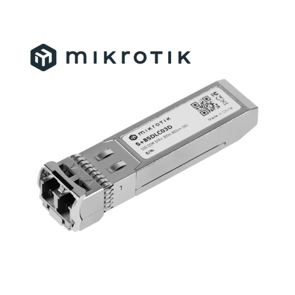 MODULO DE FIBRA SFP+ MM MIKROTIK S+85DLC03D 10GIGABIT CONECTOR LC