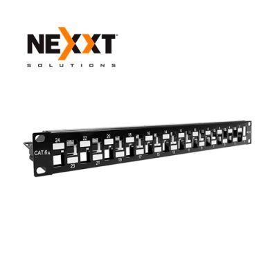 PATCH PANEL MODULAR NEXXT NAW-PNEL6A24 CAT6 DE 24 PUERTOS BLINDADO RACK DE 19″