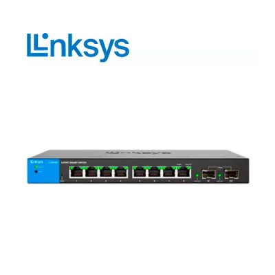 SWITCH LINKSYS LGS310MPC ADMINISTRABLE L3 DE 8 PUERTOS GIGABIT 10/100/1000 PoE+ 110W + 2 PUERTOS SFP