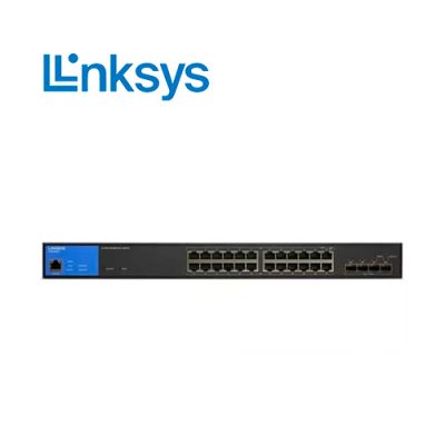 SWITCH LINKSYS LGS328MPC ADMINISTRABLE L3 DE 24 PUERTOS GIGABIT 10/100/1000 PoE+ 410W + 4×10 GIGABIT SFP