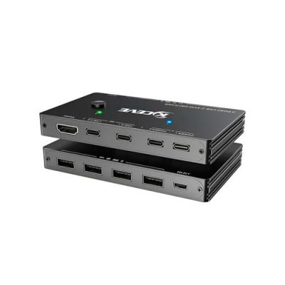 SWITCH KVM KCEVE KVM201-TCC DE 2 PUERTOS USB-C, SELECTOR, HDMI, 4xUSB + 2 SET CABLES
