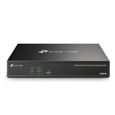 GRABADOR DE VIDEO NVR 4CH TP-LINK VIGI NVR1004H-4P, 4 PUERTOS PoE+, 2× USB 2.0, HDMI, VGA, AUDIO, H.265+