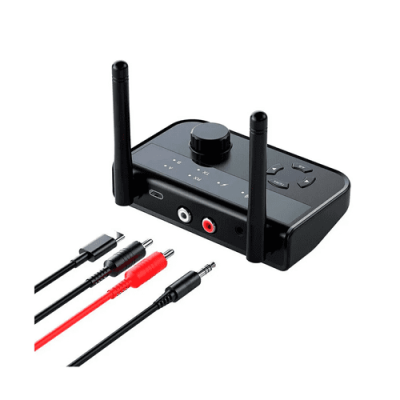 ADAPTADOR DE AUDIO BLUETOOTH 5.3 B39 2RCA/AUX +CABLE CARGA +CABLE RCA/AUX