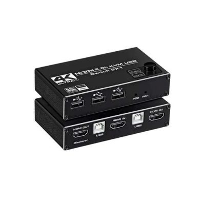 SWITCH KVM KVMOZK1 DE 2 PUERTOS HDMI 4K +2 SET CABLES