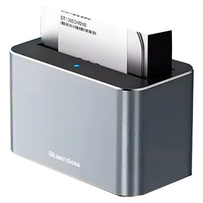 CASE ENCLOSURE DOCK BLUEENDLESS BS-HD01S USB-C/3.0 A SAS/SATA PARA DISCOS 2.5″ Y 3.5″ + CARGADOR