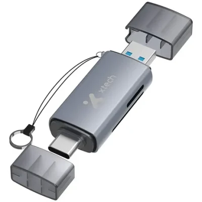 CARD READER XTECH XTC-581 2 EN 1 USB-C/USB 3.0 + SD, MICRO SD OTG LLEGO 7 NUEVO