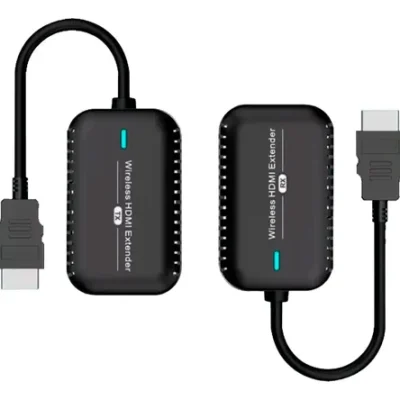ADAPTADOR KIT EXTENSION ACTIVO HDMI WIRELESS HASTA 30mts. + CABLE ALIMENTACIÓN USB-C