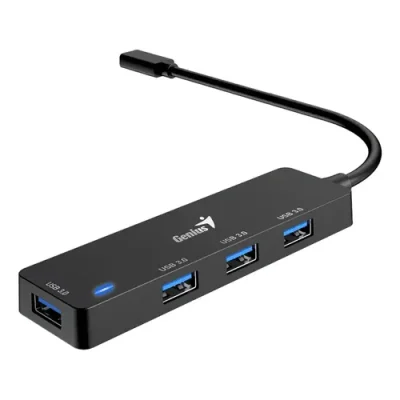 MINI HUB GENUIS UH-400 USB-C A 4 PUERTOS USB 3.0 NEGRO