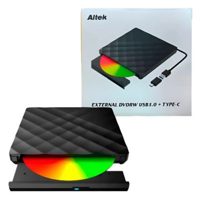 DVD-WRITER ALTEK 24X EXTERNO USB 3.0 + USB-C SLIMLINE DOBLE CAPA