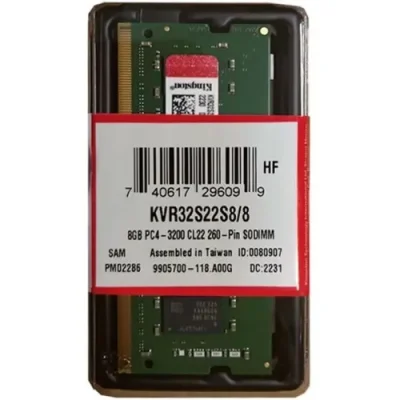 MEMORIA RAM KINGSTON KVR32S22S8/8 DDR4 SO-DIMM 8GB PC4-25600 3200MHz