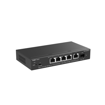 CLOUD SWITCH RUIJIE REYEE RG-ES206MG-P ADMINISTRABLE L2 DE 5 PUERTOS 2.5GIGABIT CON 4 PUERTOS POE+ 70W + 1 PUERTO SFP+ METALICO