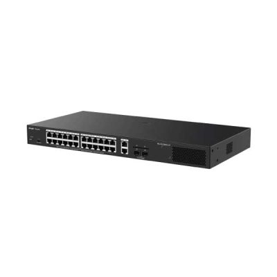 CLOUD SWITCH RUIJIE REYEE RG-ES228GS-LP ADMINISTRABLE L2 DE 24 PUERTOS GIGABIT PoE+ 250W + 2 PUERTOS GIGABIT O SFP RACKEABLE
