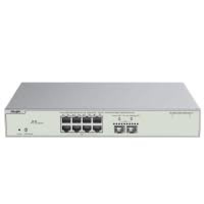 CLOUD SWITCH RUIJIE REYEE RG-NBS3300-8MG2XS-P ADMINISTRABLE L2 DE 8 PUERTOS 2.5GIGABIT POE+ 240W + 2 PUERTOS SFP+ RACKEABLE