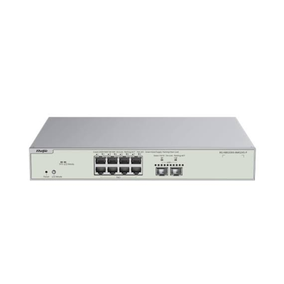 CLOUD SWITCH RUIJIE REYEE RG-NBS3300-8MG2XS-P ADMINISTRABLE L2 DE 8 PUERTOS 2.5GIGABIT POE+ 240W + 2 PUERTOS SFP+ RACKEABLE