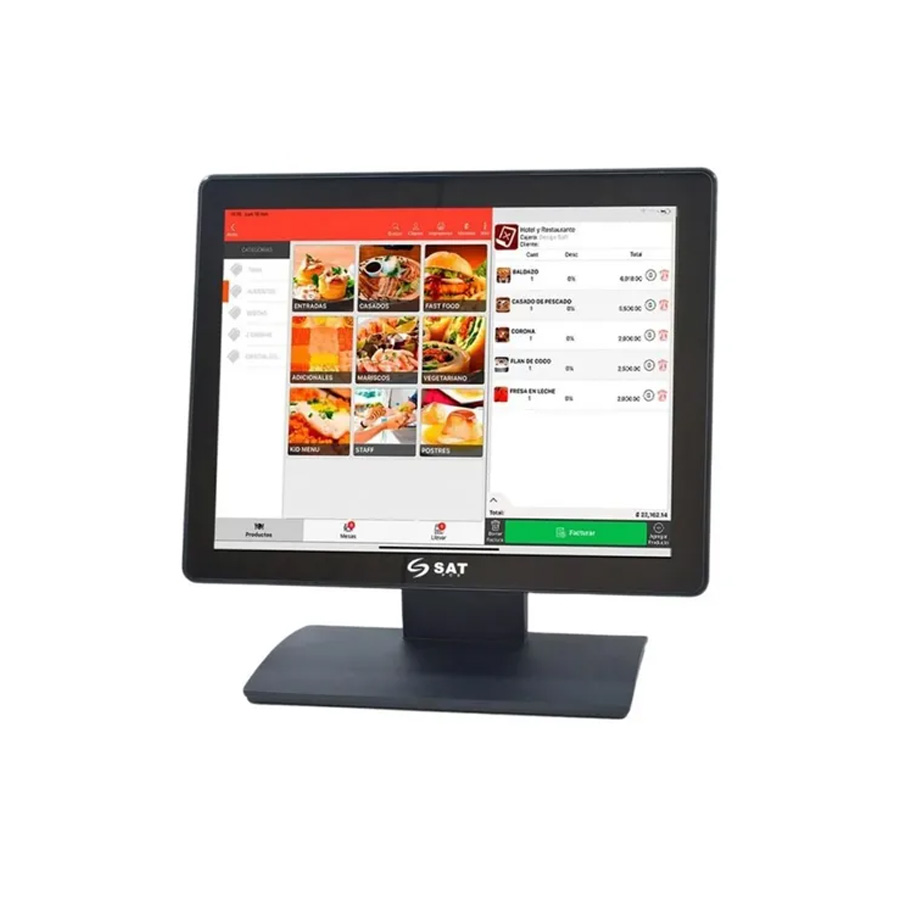 MONITOR TACTIL SAT 1054FP 15" POS IP54 VESA USB/VGA/HDMI