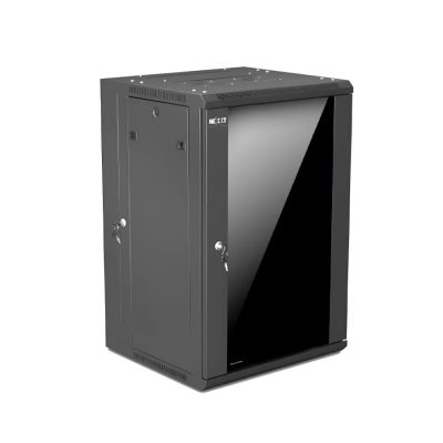 GABINETE RACK CERRADO NEXXT NPC-P18U65B AW222NXT05 DE PARED ABATIBLE CON PUERTA DE VIDRIO 18UR (60x55x90.5cm)