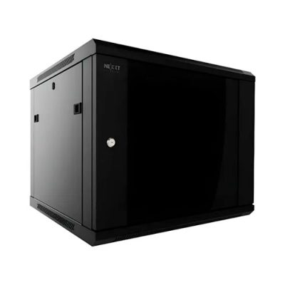 GABINETE RACK CERRADO NEXXT NPC-F9U66B AW222NXT39 DE PARED CON PUERTA DE VIDRIO 9UR (60x60x50.5cm)