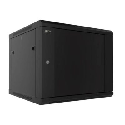 GABINETE RACK CERRADO NEXXT NEC-F9U66B AW223NXT13 DE PARED CON PUERTA DE VIDRIO 9UR (60x60x50.5cm)