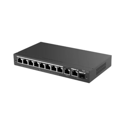 CLOUD SWITCH RUIJIE REYEE RG-ES210GS-P ADMINISTRABLE L2 DE 10 PUERTOS GIGABIT CON 8 PUERTOS PoE+ 120W + 1 PUERTO SFP METALICO