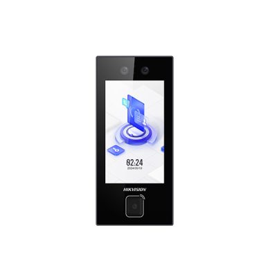 CONTROL DE ACCESO BIOMETRICO IP WIFI HIKVISION DS-K1T344EBWX-QRE1 FACIAL, HUELLAS, TARJETA, QR, PANTALLA LCD 4.5″ TOUCH, PoE, IP65