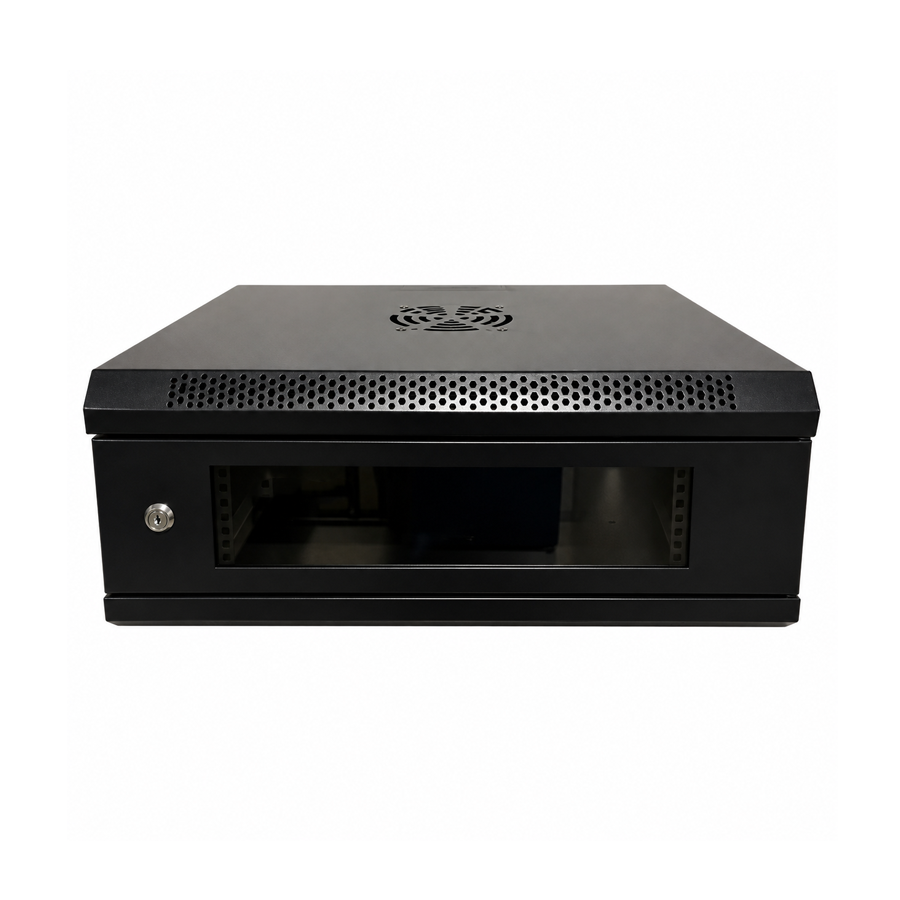 GABINETE RACK CERRADO STORM ML6404S COMPACTO DE PARED 4UR PUERTA VIDRIO, BANDEJA 15cm (53x40x20cm)