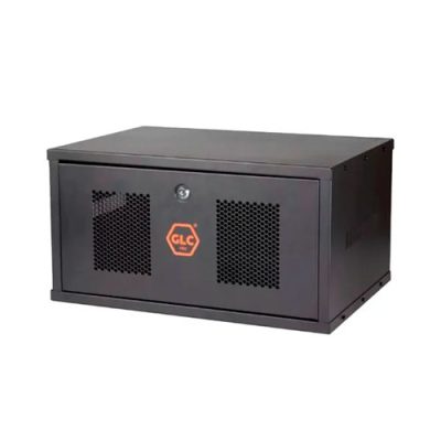 GABINETE RACK CERRADO GLC GLC-MURAL-5U370 COMPACTO DE PARED PUERTA DE VIDRIO 5UR (60x50x37cm)