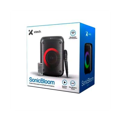 PARLANTE PORTATIL XTECH SONICBLOOM XTS-661 INALAMBRICO 10W BLUETOOTH BATERIA RECARGABLE LUCES LED MICROFONO