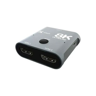 SWITCH SELECTOR DE VIDEO HDMI XTECH XHA-440 8K UHD DE 1 ENTRADA 2 SALIDAS METÁLICO