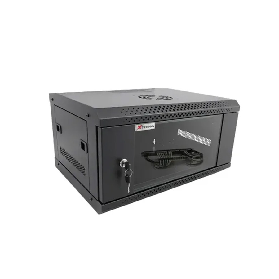 GABINETE RACK CERRADO XTRING XT-W1-5409 COMPACTO DE PARED PUERTA VIDRIO 9UR (54x40x50.1cm)